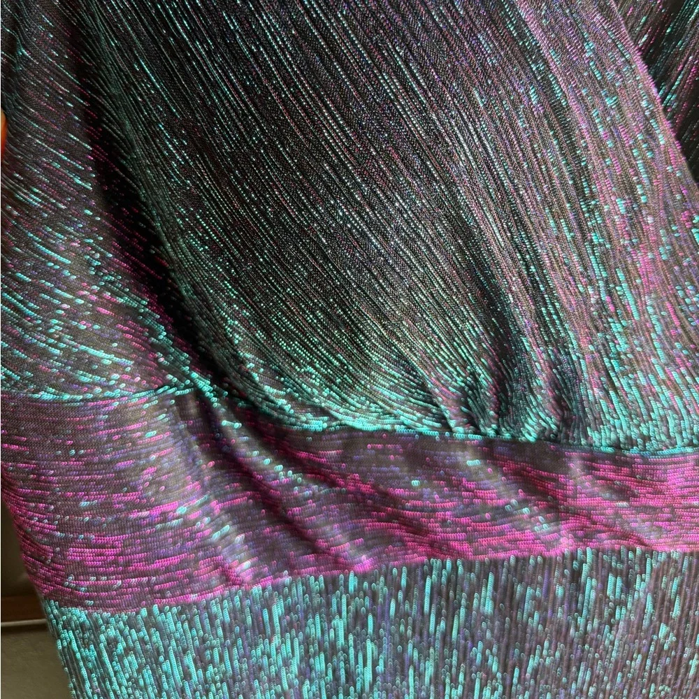 NWT R&M Richard’s Shimmering Women's V-Neck Sleeveless Fit & Flare Gown Size 22W - Picture 7 of 15